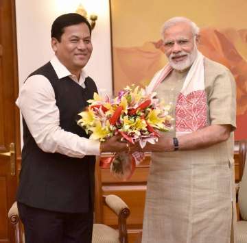 Sonowal with PM Modi