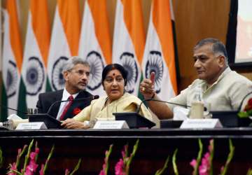 Sushma Swaraj with VK Singh