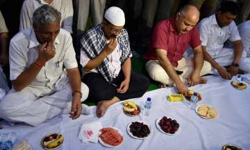 AAP chief Arvind Kejriwal at an iftar party in Delhi 