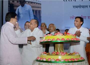 Mulayam Singh with Akhilesh Yadav and Ram Gopal Yadav