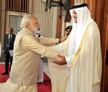 PM Modi with Emir of Qatar