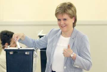 Nicola Sturgeon casts her vote in June 23 referendum 