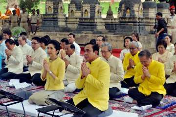 Thaland PM Prayut Chan-o-cha, wife pray at Mahabodhi temple in Bodh Gaya