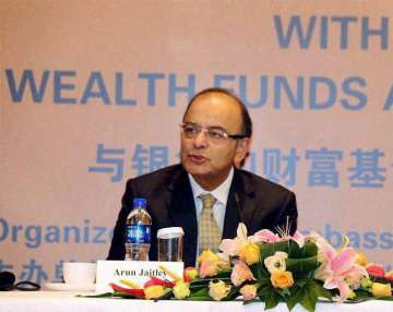 Arun Jaitley at an event in Beijing oThursday