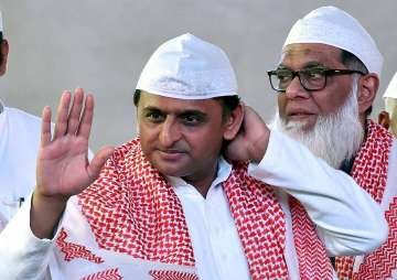 UP CM Akhilesh Yadav at an Iftar party in Lucknow on Saturday