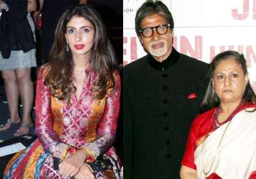 Shweta Bachchan Nanda, Amitabh Bachchan with wife Jaya
