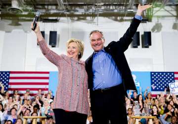 Hillary Clinton and Tim Kaine 