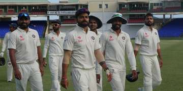 Team India during practice warm up match in West Indies