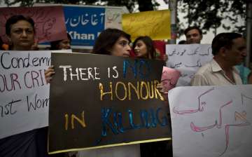 A protest against honour killing in Pakistan