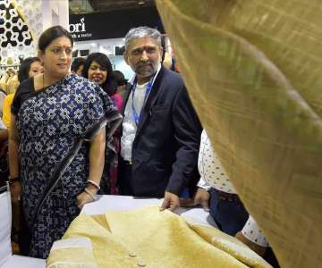 Union Minister of Textiles Smriti Irani at 63rd National Garment Fair in Mumbai 