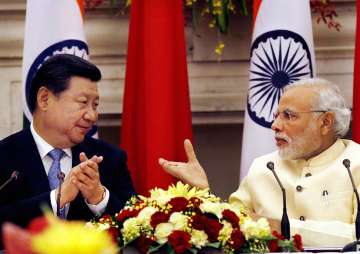 PM Narendra Modi with Chinese Xi Jinping