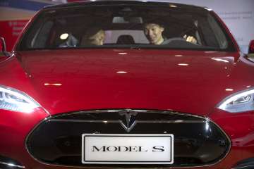  File Photo:Tesla Model S electric car on display  