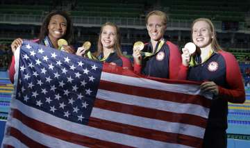 Lilly King, Dana Vollmer, Kathleen Baker and Simone Manuel