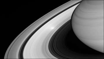 The image was captured using wide-angle camera aboard Cassini spacecraft