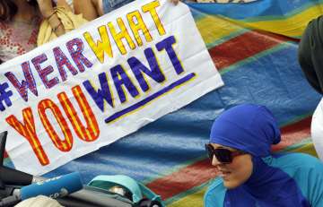 French authorities' ban on Muslim women wearing burkinis had triggered protests