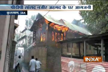 House of PDP's Rajya Sabha MP Nazir Ahmad set on fire by protesters 