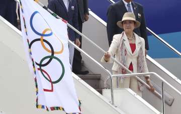 Olympic flag arrives in Japanese capital