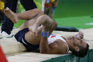 French gymnast suffers horrific leg break
