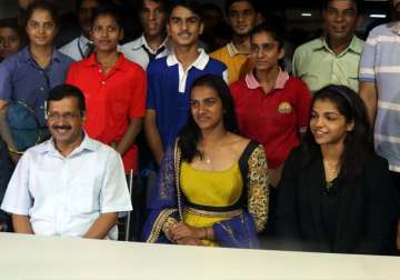 Arvind Kejriwal, PV Sindhu and Sakshi Malik