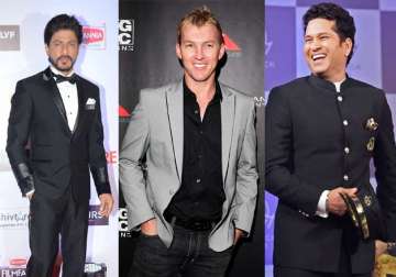 Shah Rukh Khan, Brett Lee, Sachin Tendulkar