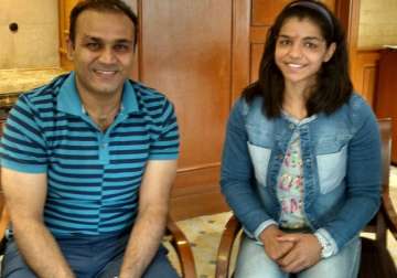 Sehwag met Sakshi