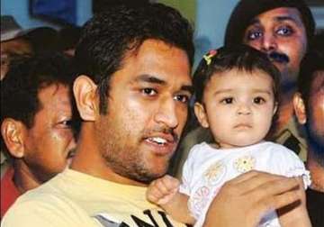 Mahendra Singh Dhoni with daughter Ziva