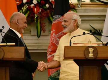 Afghan President Ashraf Ghani with PM Narendra Modi in Delhi