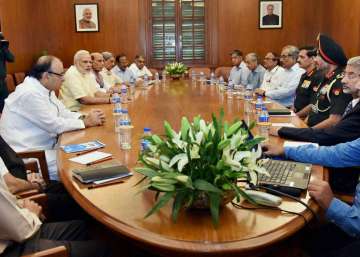 PM Modi chairing CCS meeting on the situation on LoC, in New Delhi on Thursday