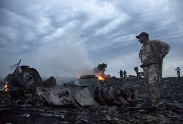 The crash site of MH17 near the village of Grabovo, Ukraine (July 17, 2014)
