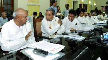 Karnataka Chief Minister Siddaramaiah at an all party meet in Bengaluru