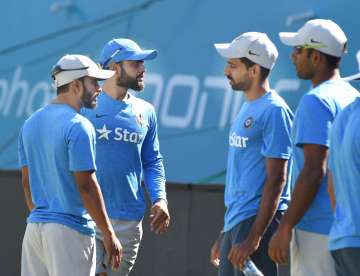 Team India at practice session ahead of first ODI against NZ