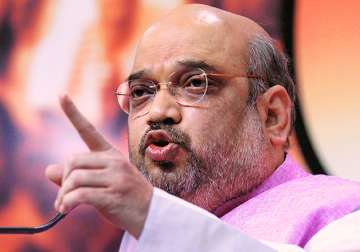 File pic - Amit Shah speaks to media 