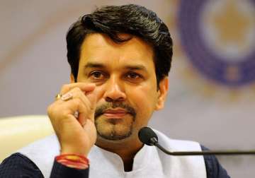 File pic of BCCI chief Anurag Thakur addressing media