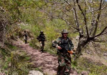 File photo of soldiers during foot patrolling in Kashmir