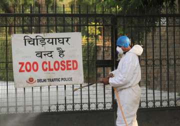 A health department official at Delhi Zoo.