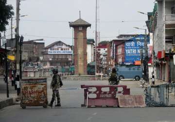 File pic - Security forces on duty at Lal Chowk