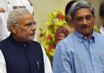 File pic of PM Narendra Modi and Manohar Parrikar at an event in Delhi