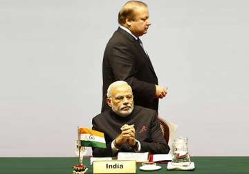 File pic - Narendra Modi and Nawaz Sharif at SAARC Summit in Nepal
