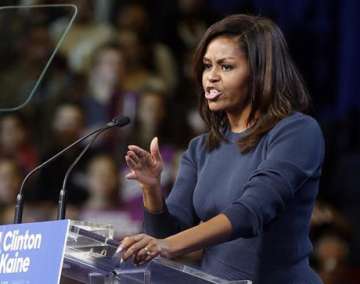 First lady Michelle Obama speaks during a campaign rally