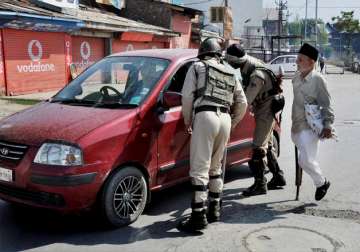 Police during patrolling in Kashmir