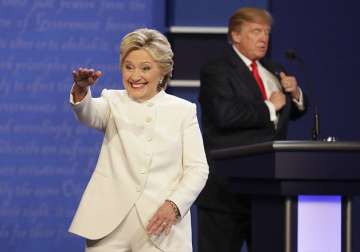 Hillary Clinton and Donald Trump at final presidential debate.