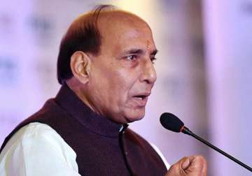 File pic of Rajnath Singh speaking at an event in New Delhi