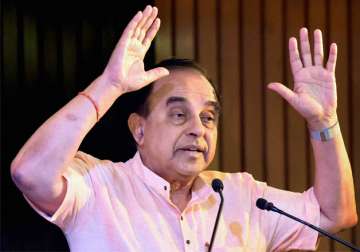 File pic - BJP leader Subramanian Swamy speaks at an event
