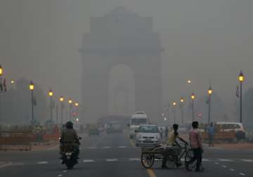 File pic - A view of India Gate covered by thick layer of smog