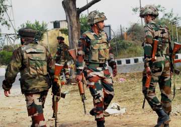 Jawans take position during and encounter in Nagrota
