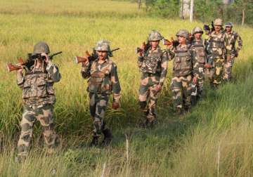 Army jawans during foot patrolling in Jammu