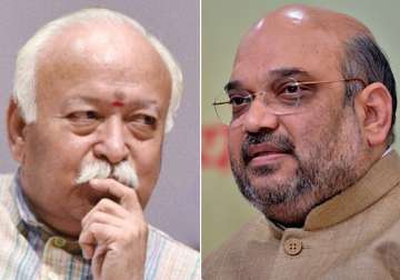 File pic - Mohan Bhagwat and Amit Shah
