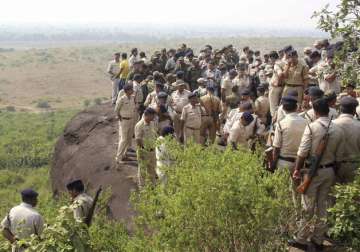 File pic - Police at encounter site of SIMI operatives near Bhopal