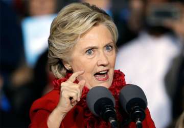 Hillary Clinton speaks during a campaign in Cincinnati.

