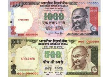 File pic of old Rs 500 and Rs 1,000 notes 